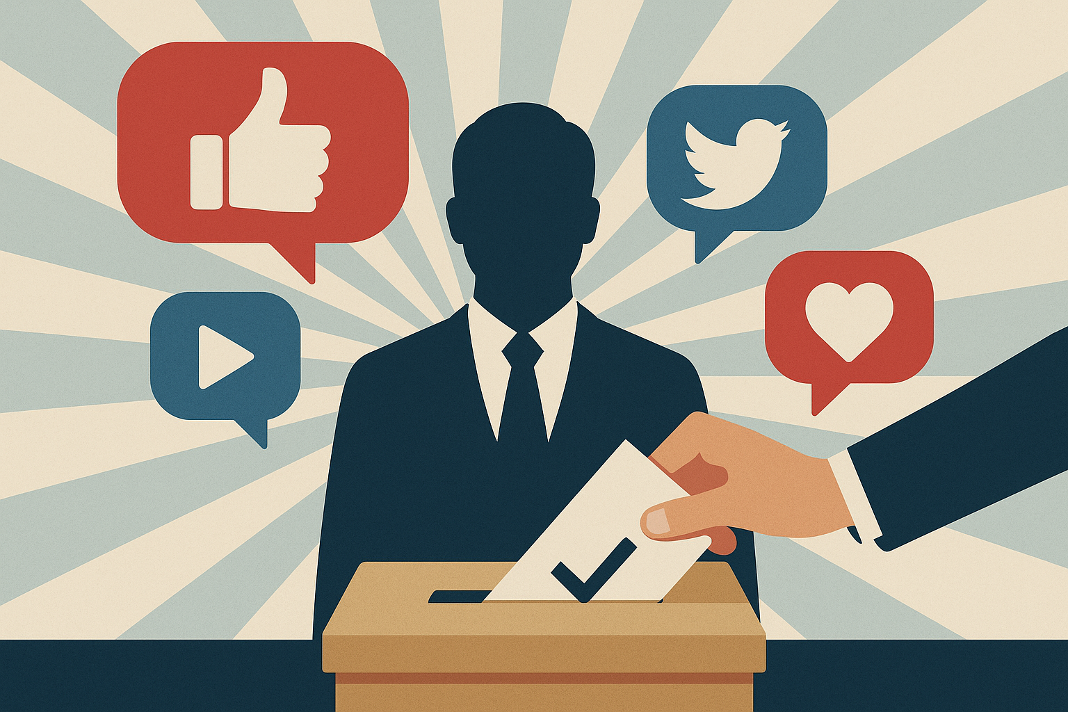 Individuo influenciado por redes sociales ante unas próximas elecciones presidenciales